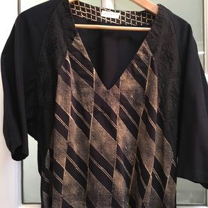 Dries van Noten black gold embellished top, medium